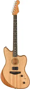 Fender American Acoustasonic Jazzmaster Acoustic Electric Guitar, Natural, Ebony Fingerboard, with Gig Bag