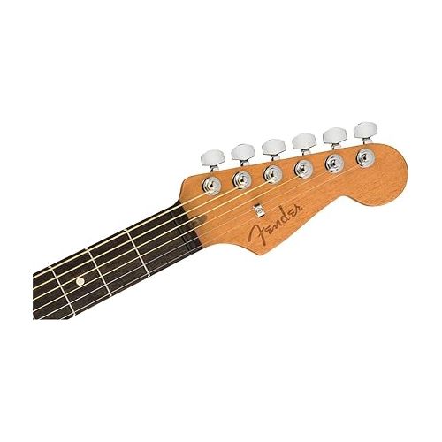  Fender American Acoustasonic Jazzmaster Acoustic Electric Guitar, Natural, Ebony Fingerboard, with Gig Bag