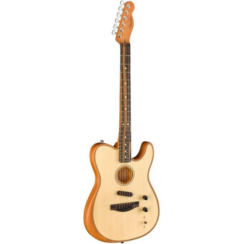  Fender American Acoustasonic Telecaster Acoustic Electric Guitar, with 2-Year Warranty, Natural, Ebony Fingerboard, with Gig Bag