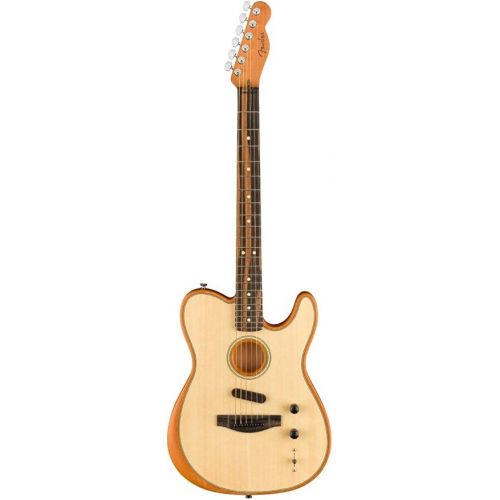  Fender American Acoustasonic Telecaster Acoustic Electric Guitar, with 2-Year Warranty, Natural, Ebony Fingerboard, with Gig Bag