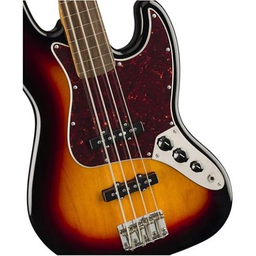  Squier Classic Vibe 60s Jazz Bass, 3-Color Sunburst, Fretless, Laurel Fingerboard