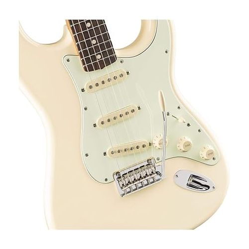  Fender Vintera 60s Modified Stratocaster Electric Guitar, with 2-Year Warranty, Olympic White, Pau Ferro Fingerboard