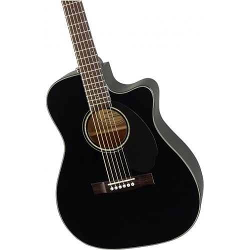  Fender CC-60SCE Concert Cutaway Acoustic Guitar, with 2-Year Warranty, Black