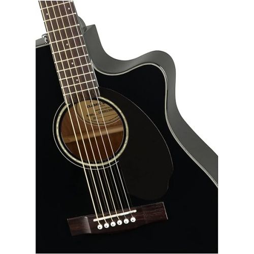  Fender CC-60SCE Concert Cutaway Acoustic Guitar, with 2-Year Warranty, Black