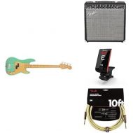 Fender Vintera 60s Modified Telecaster Guitar, Lake Placid Blue + Champion 40 Guitar Amplifier + Original Tuner, Fiesta Red + Deluxe Series Cable, Straight/Straight, Tweed, 10ft