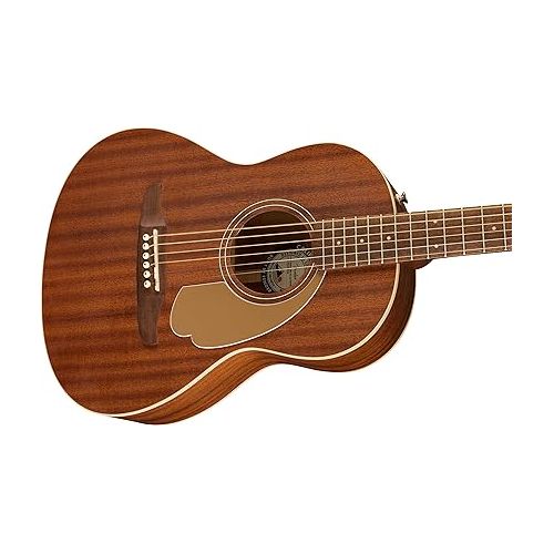  Fender Sonoran Mini Acoustic Guitar Bundle with Gig Bag, Clip-on Tuner, Strings, Picks, and Austin Bazaar Instructional DVD - All Mahogany