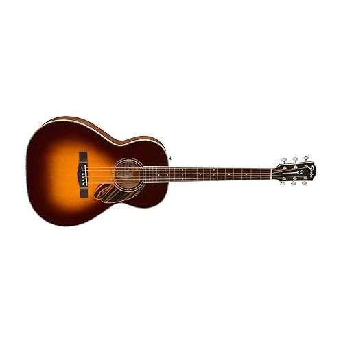  Fender Paramount PS-220E Parlor Acoustic Guitar, with 2-Year Warranty, 3-Color Vintage Sunburst, with Case