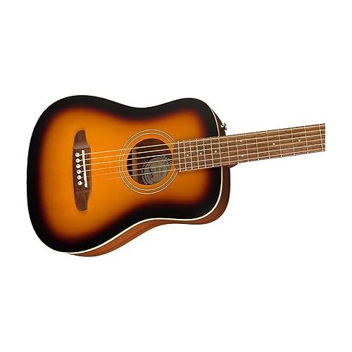  Fender Redondo Mini Acoustic Guitar Bundle with Gig Bag, Strap, Clip-on Tuner, Strings, String Winder, Picks, and Austin Bazaar Instructional DVD - Sunburst