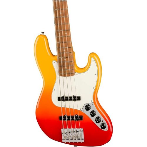  Fender Player Plus 5-String Jazz Bass, Tequila Sunrise, Pau Ferro Fingerboard