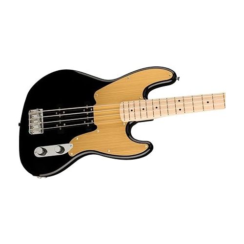  Squier Paranormal 54 Jazz Bass, Black, Maple Fingerboard