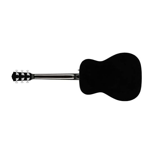  Fender CC-60s Concert V2 Pack Acoustic Guitar, with 2-Year Warranty, Black, with Gig Bag and Accessories