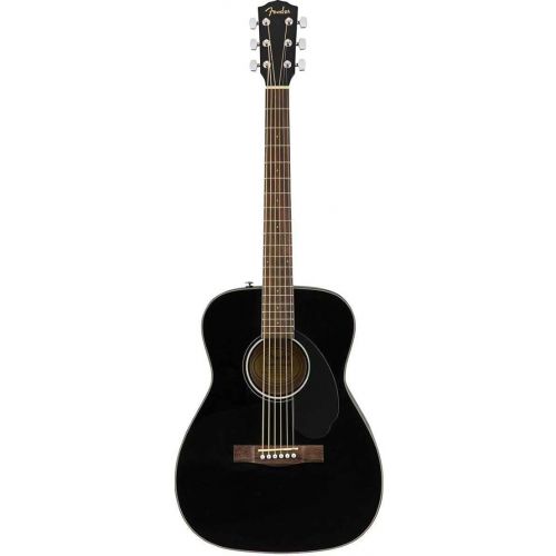  Fender CC-60s Concert V2 Pack Acoustic Guitar, with 2-Year Warranty, Black, with Gig Bag and Accessories