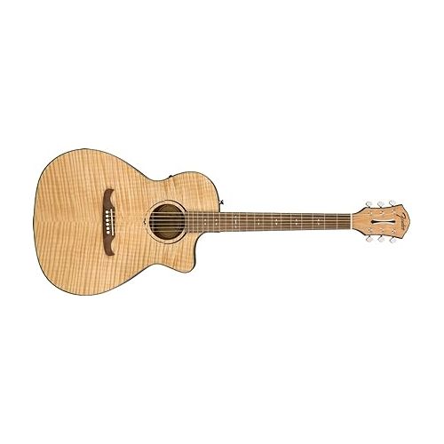  Fender FA-345CE Auditorium Cutaway Acoustic Guitar, with 2-Year Warranty, Natural