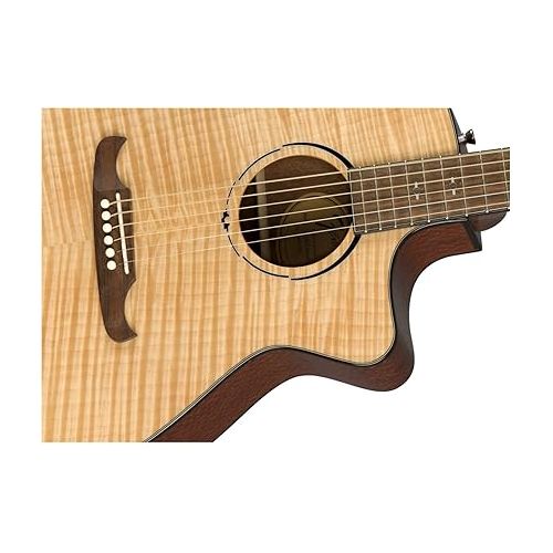  Fender FA-345CE Auditorium Cutaway Acoustic Guitar, with 2-Year Warranty, Natural