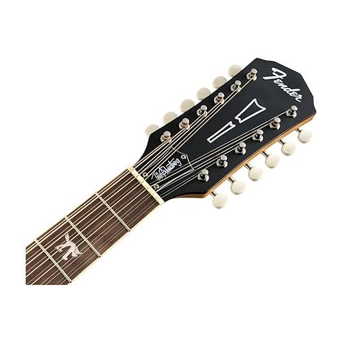  Fender Tim Armstrong Hellcat 12-String Concert Acoustic Guitar, with 2-Year Warranty, Natural, Walnut Fingerboard