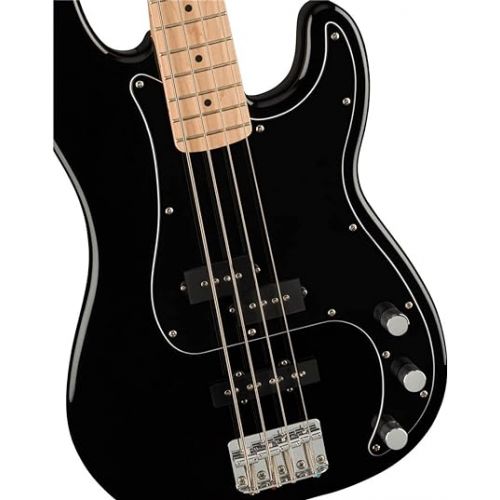  Squier by Fender Precision Bass Guitar Kit, Affinity Series, Laurel Fingerboard, Black, Poplar Body, Maple Neck, with Guitar Bag and Rumble 15 Amp Bass Amp, Cable, Guitar Strap and More