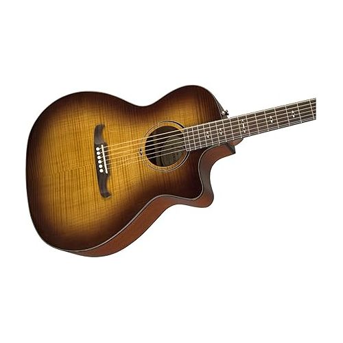  Fender FA-345CE Auditorium Cutaway Acoustic Guitar, with 2-Year Warranty, 3-Color Tea Burst