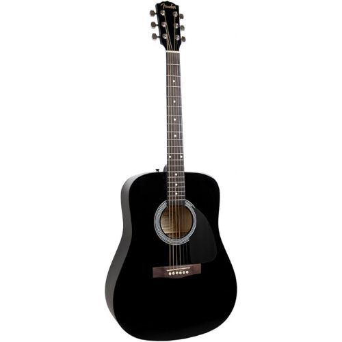  Fender FA-115 Dreadnought Acoustic Guitar - Black Bundle with Gig Bag, Tuner, Strings, Strap, Picks, and Fender Play Online Lessons