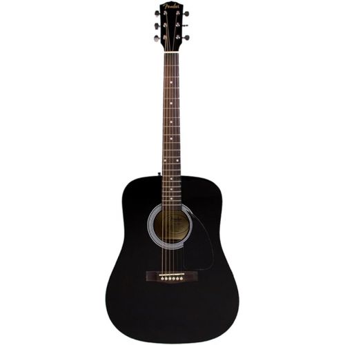  Fender FA-115 Dreadnought Acoustic Guitar - Black Bundle with Gig Bag, Tuner, Strings, Strap, Picks, and Fender Play Online Lessons