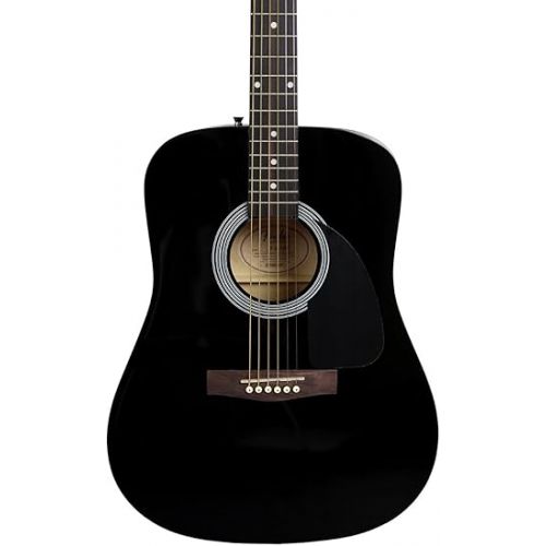  Fender FA-115 Dreadnought Acoustic Guitar - Black Bundle with Gig Bag, Tuner, Strings, Strap, Picks, and Fender Play Online Lessons