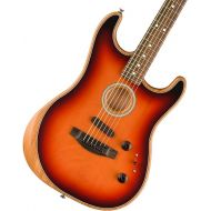 Fender American Acoustasonic Stratocaster Acoustic Electric Guitar, 3-Color Sunburst, Ebony Fingerboard, with Gig Bag