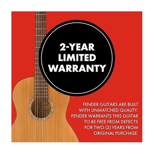  Fender 3/4 Size Acoustic Guitar Starter Kit for Beginners with Nylon Strings, Bag, Tuner, Strap, and 2-Year Warranty