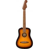 Fender Redondo Mini Acoustic Guitar, with 2-Year Warranty, Sunburst, Maple Fingerboard, with Gig Bag