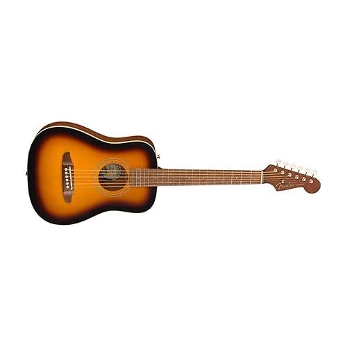  Fender Redondo Mini Acoustic Guitar, with 2-Year Warranty, Sunburst, Maple Fingerboard, with Gig Bag