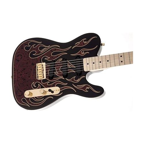  Fender James Burton Telecaster, Maple Fretboard - Red Paisley Flames