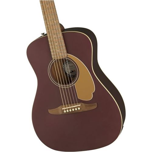  Fender Malibu Player Acoustic Electric Guitar, Burgundy Satin, Walnut Fingerboard