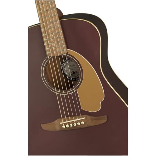  Fender Malibu Player Acoustic Electric Guitar, Burgundy Satin, Walnut Fingerboard