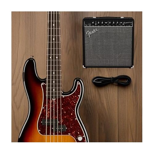  Fender American Professional II 5-String Precision Bass, 3-Color Sunburst, Rosewood Fingerboard