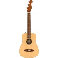 Fender Redondo Mini Acoustic Guitar, with 2-Year Warranty, Natural, Rosewood Fingerboard, with Gig Bag