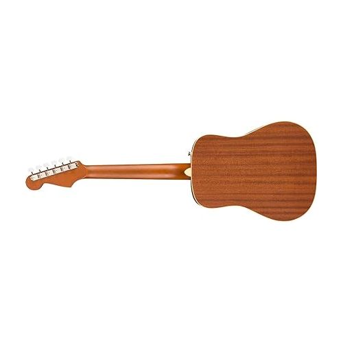  Fender Redondo Mini Acoustic Guitar, with 2-Year Warranty, Natural, Rosewood Fingerboard, with Gig Bag