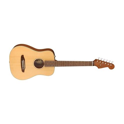  Fender Redondo Mini Acoustic Guitar, with 2-Year Warranty, Natural, Rosewood Fingerboard, with Gig Bag