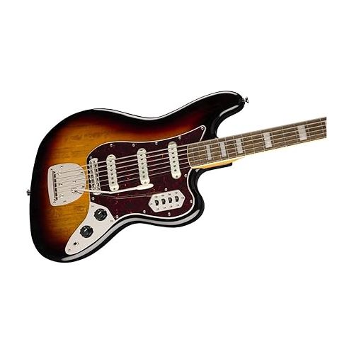  Squier by Fender 6-String Bass Guitar Classic Vibe Bass VI, with 2-Year Warranty, 3-Color Sunburst, Right-Handed, with Pickup Switches and High-Pass Filter Switch, Laurel Fingerboard