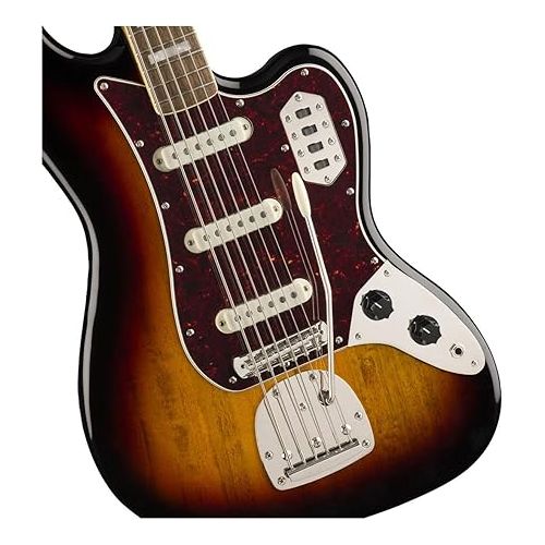  Squier by Fender 6-String Bass Guitar Classic Vibe Bass VI, with 2-Year Warranty, 3-Color Sunburst, Right-Handed, with Pickup Switches and High-Pass Filter Switch, Laurel Fingerboard