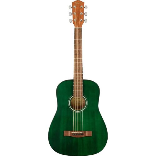  Fender FA-15 3/4-Scale Kids Steel String Acoustic Guitar - Green Learn-to-Play Bundle with Gig Bag, Tuner, Strap, Picks, Fender Play Online Lessons, and Austin Bazaar Instructional DVD