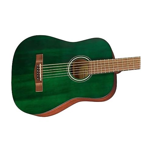  Fender FA-15 3/4-Scale Kids Steel String Acoustic Guitar - Green Learn-to-Play Bundle with Gig Bag, Tuner, Strap, Picks, Fender Play Online Lessons, and Austin Bazaar Instructional DVD