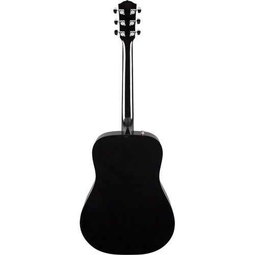  Fender CD-60 Dreadnought Acoustic Guitar - Black Bundle with Hard Case, Strap, Tuner, Strings, Picks, Instructional Book, and Austin Bazaar Instructional DVD