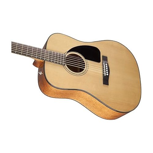  Fender CD-60 Dreadnought Acoustic Guitar - Natural Bundle with Gig Bag, Strap, Tuner, Strings, Picks, Instructional Book, and Austin Bazaar Instructional DVD