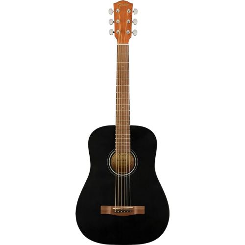  Fender FA-15 3/4-Scale Kids Steel String Acoustic Guitar - Black Learn-to-Play Bundle with Gig Bag, Tuner, Strap, Picks, and Austin Bazaar Instructional DVD