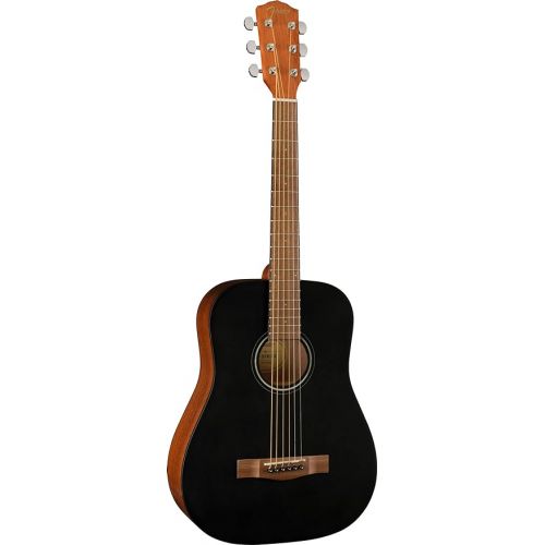  Fender FA-15 3/4-Scale Kids Steel String Acoustic Guitar - Black Learn-to-Play Bundle with Gig Bag, Tuner, Strap, Picks, and Austin Bazaar Instructional DVD