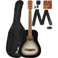 Fender FA-15 3/4-Scale Kids Steel String Acoustic Guitar - Moonlight Burst Bundle with Gig Bag, Tuner, Strap, Picks, Fender Play Online Lessons, and Austin Bazaar Instructional DVD