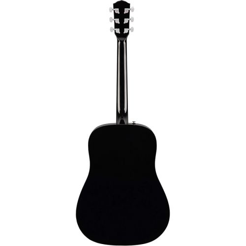  Fender CD-60S Solid Top Dreadnought Acoustic Guitar - Black Bundle with Hard Case, Tuner, Strap, Strings, Picks, and Austin Bazaar Instructional DVD