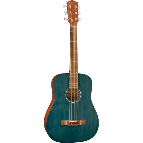  Fender 3/4-Scale Kids Acoustic Guitar Bundle - Blue, with Gig Bag, Tuner, Strap, Picks, Online Lessons, Instructional DVD