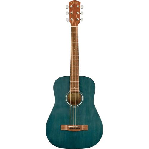  Fender 3/4-Scale Kids Acoustic Guitar Bundle - Blue, with Gig Bag, Tuner, Strap, Picks, Online Lessons, Instructional DVD