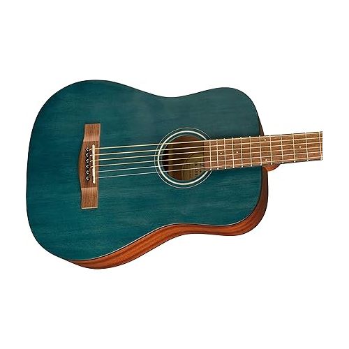  Fender 3/4-Scale Kids Acoustic Guitar Bundle - Blue, with Gig Bag, Tuner, Strap, Picks, Online Lessons, Instructional DVD