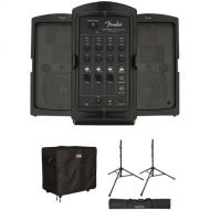 Fender Passport Conference Series 2 Portable Powered PA Kit with Travel Case, Speaker Stands, and Bag