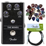 Fender The Bends Compressor Pedal Bundle with Fender Instrument Cable and Pick Sampler